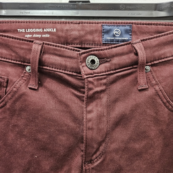Adriano GoldSchmied "The Legging Ankle" Super Skinny Burgundy Pants Size 28R - Picture 4 of 9